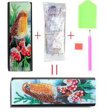 Load image into Gallery viewer, DIY Leather Diamond Painting Glasses Storage Case Mosaic Kit (Q34 Bird)
