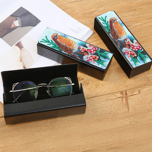 DIY Leather Diamond Painting Glasses Storage Case Mosaic Kit (Q34 Bird)