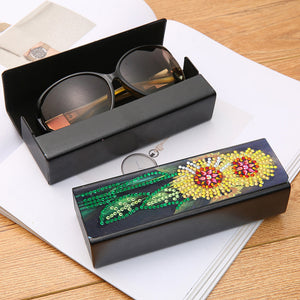 DIY Leather Diamond Painting Glasses Storage Case Mosaic Kit (Q35 Flower)
