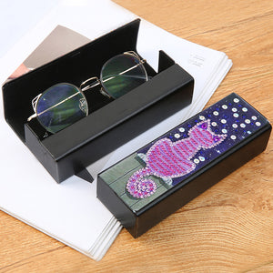 DIY Leather Diamond Painting Glasses Storage Case Mosaic Kit (Q37 Cat)