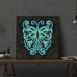 Butterfly 30*30cm(Canvas)  Beautiful Special Shaped Drill Diamond Painting