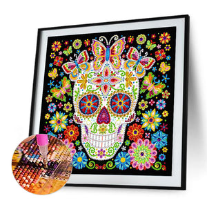 Skull  30*30cm(Canvas)  Beautiful Special Shaped Drill Diamond Painting