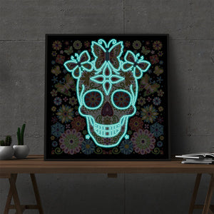 Skull  30*30cm(Canvas)  Beautiful Special Shaped Drill Diamond Painting
