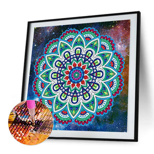 Mandala 30*30cm(Canvas)  Beautiful Special Shaped Drill Diamond Painting