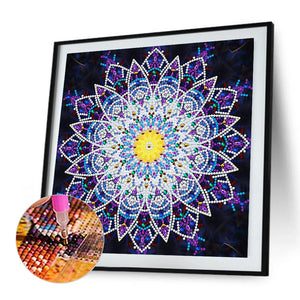 Mandala 30*30cm(Canvas)  Beautiful Special Shaped Drill Diamond Painting