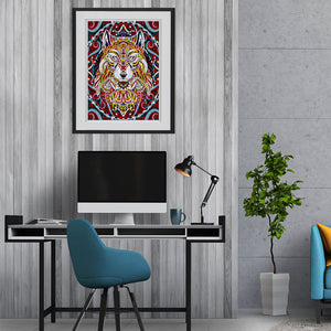 Tiger 30*40cm(Canvas)  Beautiful Special Shaped Drill Diamond Painting