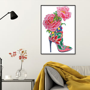 Blossom Shoes 30x40cm(canvas) partial special shaped drill diamond painting