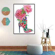 Load image into Gallery viewer, Blossom Shoes 30x40cm(canvas) partial special shaped drill diamond painting
