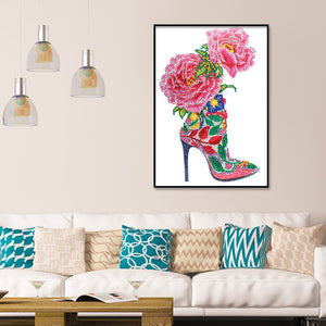 Blossom Shoes 30x40cm(canvas) partial special shaped drill diamond painting