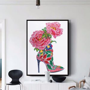 Blossom Shoes 30x40cm(canvas) partial special shaped drill diamond painting