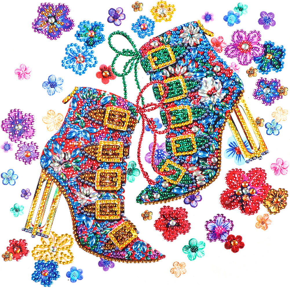Blossom Shoes 30x30cm(canvas) partial special shaped drill diamond painting