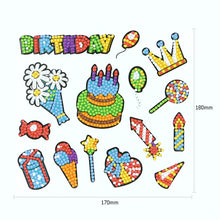 Load image into Gallery viewer, 14pcs Kids Toy Stickers DIY Round Drill Diamond Painting Birthday Cake Set
