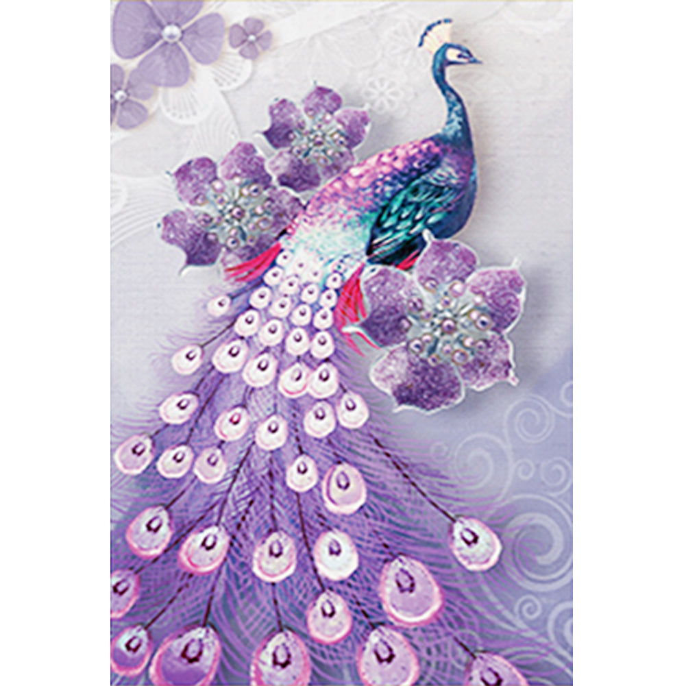 Peacock 30*40cm(Canvas)  Beautiful Special Shaped Drill Diamond Painting