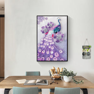 Peacock 30*40cm(Canvas)  Beautiful Special Shaped Drill Diamond Painting