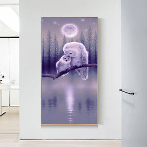 Two Owls 50x110cm(canvas) full round drill diamond painting