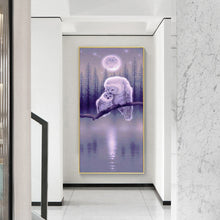 Load image into Gallery viewer, Two Owls 50x110cm(canvas) full round drill diamond painting

