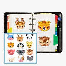 Load image into Gallery viewer, 12pcs Cartoon Stickers Animal Pattern 5D DIY Round Drill Sticker for Kids Adults
