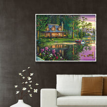 Load image into Gallery viewer, Cottage Landscape 50x 40cm  (Canvas) Full Round Drill Diamond Painting
