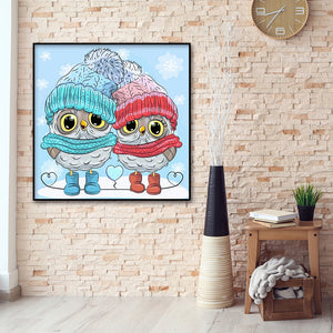 Cartoon Owl 30x30cm(canvas) full round drill diamond painting