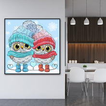 Load image into Gallery viewer, Cartoon Owl 30x30cm(canvas) full round drill diamond painting
