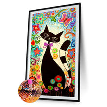 Load image into Gallery viewer, Cartoon Cat 50x110cm(canvas) full round drill diamond painting
