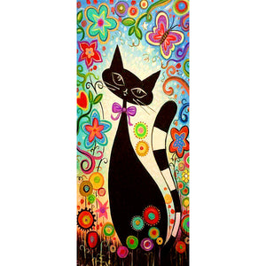 Cartoon Cat 50x110cm(canvas) full round drill diamond painting