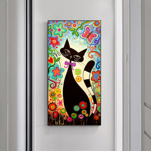 Cartoon Cat 50x110cm(canvas) full round drill diamond painting