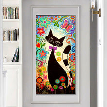 Load image into Gallery viewer, Cartoon Cat 50x110cm(canvas) full round drill diamond painting
