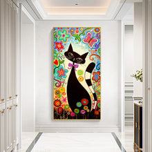 Load image into Gallery viewer, Cartoon Cat 50x110cm(canvas) full round drill diamond painting
