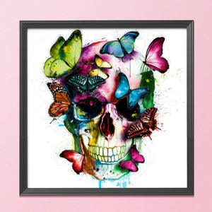 Butterfly Skull 40*40cm 11CT Stamped Cross Stitch