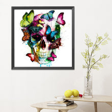 Load image into Gallery viewer, Butterfly Skull 40*40cm 11CT Stamped Cross Stitch
