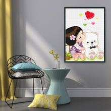 Load image into Gallery viewer, Girl  Bear (45*37cm) 11CT stamped cross stitch
