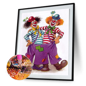 Clowns 30x 40cm  (Canvas) Full Round Drill Diamond Painting