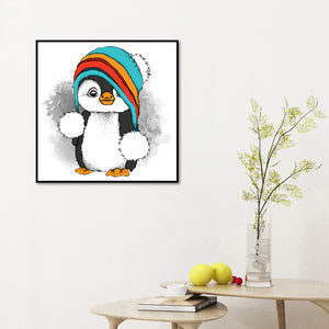 Cartoon Penguin 30x 30cm  (Canvas) Full Round Drill Diamond Painting