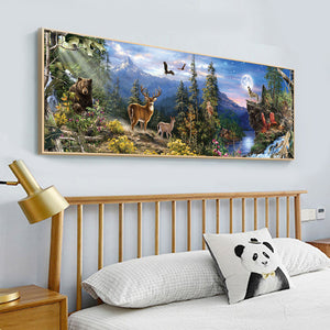 Forest Animals 90*30cm(canvas) full round drill diamond painting