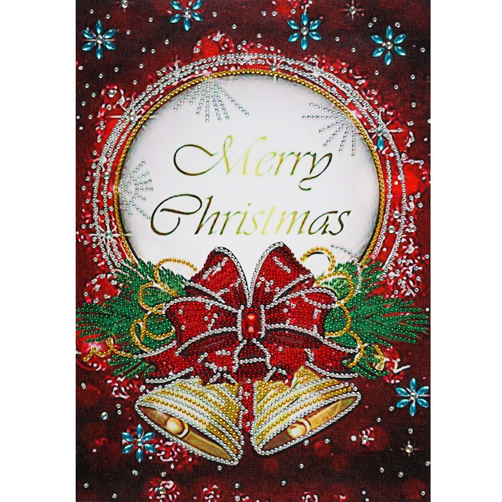 Merry Christmas Card 30*40cm(canvas) partial special shaped drill diamond painting