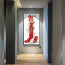 Load image into Gallery viewer, Red Dress Lady 30x 60cm  (Canvas) Full Round Drill Diamond Painting
