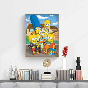 Cartoon Family 30x 40cm  (Canvas) Full Round Drill Diamond Painting