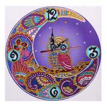 Load image into Gallery viewer, DIY Rhinestone Clock Part Special Shaped Diamond Painting Kit (Owl DZ564)
