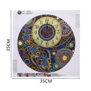 DIY Part Special Shaped Rhinestone Clock 5D Painting Kit (Mandala DZ568)