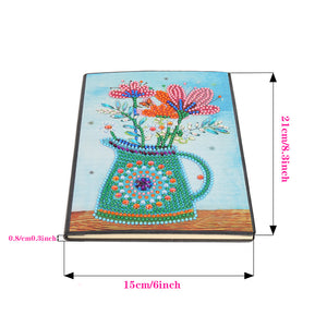 A5 5D Notebook DIY Part Special Shape Rhinestone Diary Book (Flower WXB048)