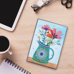 A5 5D Notebook DIY Part Special Shape Rhinestone Diary Book (Flower WXB048)