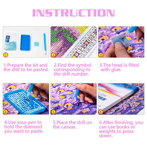 A5 5D Notebook DIY Part Special Shape Rhinestone Diary Book (Mouse WXB048)