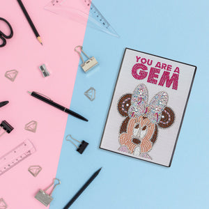A5 5D Notebook DIY Part Special Shape Rhinestone Diary Book (Mouse WXB048)