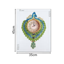 Load image into Gallery viewer, DIY Part Special Shaped Diamond Clock Mosaic Painting Kit (Peafowl 1 DZ622)
