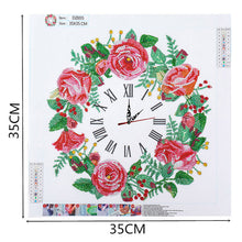 Load image into Gallery viewer, 5D Flower Diamond Clock DIY Special-shaped Partial Crystal Drill (DZ655)
