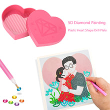 Load image into Gallery viewer, 5D DIY Diamond Painting Tray Plastic Heart Shape Drill Plate (Pink)
