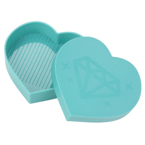 5D DIY Diamond Painting Tray Plastic Heart Shape Drill Plate (Sky Blue)
