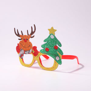 Kids Christmas Diamond Glasses Toys DIY Frame Paste 3D Stickers (YJ007)