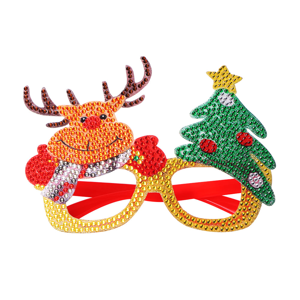 Kids Christmas Diamond Glasses Toys DIY Frame Paste 3D Stickers (YJ007)